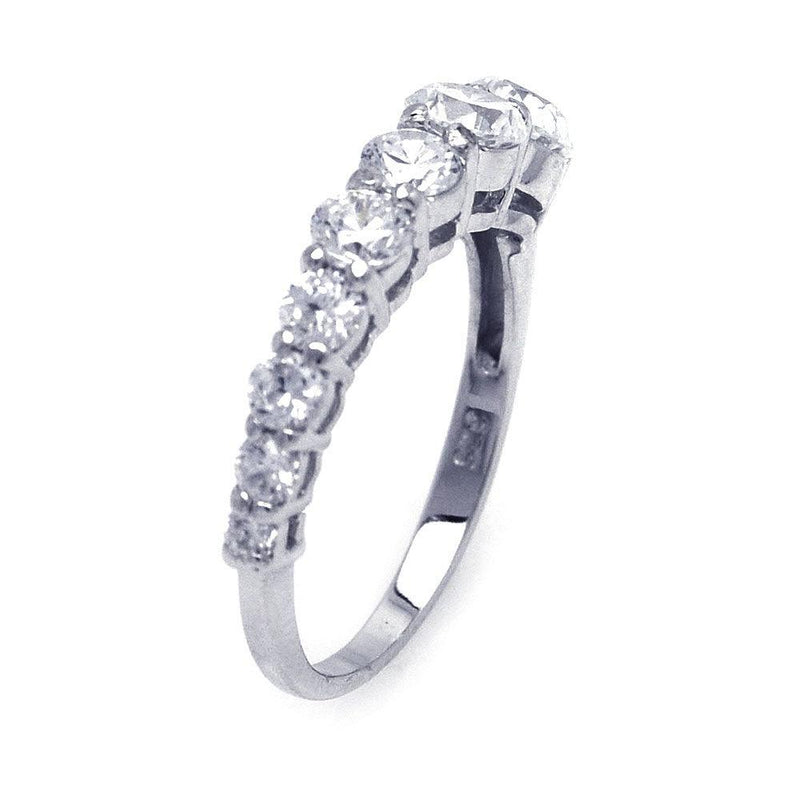 Silver 925 Rhodium Plated CZ Ring - STR00218 | Silver Palace Inc.