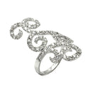 Silver 925 Rhodium Plated CZ Wave Ring - STR00225 | Silver Palace Inc.