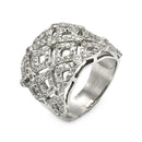 Closeout-Silver 925 Rhodium Plated CZ Net Ring - STR00265 | Silver Palace Inc.
