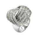 Closeout-Silver 925 Rhodium Plated 5 Row CZ Wave Ring - STR00297 | Silver Palace Inc.