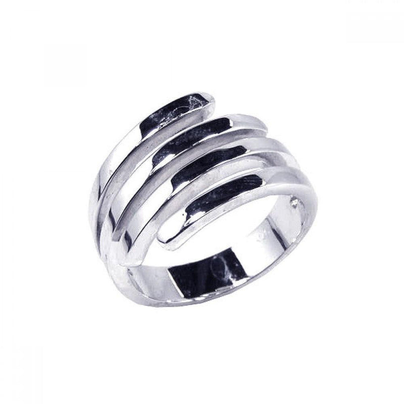 Closeout-Silver 925 Rhodium Plated 4 Row Ring - STR00346 | Silver Palace Inc.