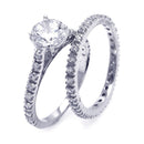 Silver 925 Rhodium Plated CZ Ring Pair Set - STR00515 | Silver Palace Inc.