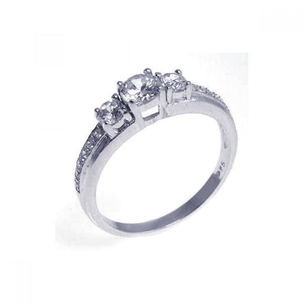 Silver 925 Rhodium Plated CZ Past Present Future Ring - STR00550 | Silver Palace Inc.