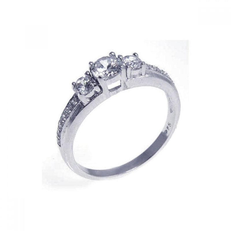 Silver 925 Rhodium Plated CZ Past Present Future Ring - STR00550 | Silver Palace Inc.