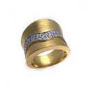 Closeout-Silver 925 Gold Plated Pave Set CZ Ring - STR00557 | Silver Palace Inc.