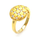 Closeout-Silver 925 Gold Plated CZ Circle Mosaic Ring - STR00585 | Silver Palace Inc.