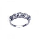 Silver 925 Rhodium Plated 5 Stone Set CZ Ring - STR00630 | Silver Palace Inc.