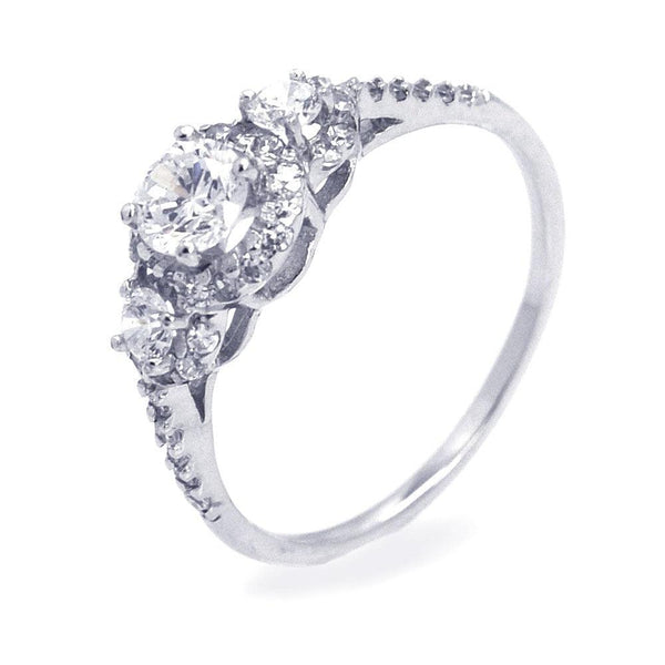 Silver 925 Rhodium Plated CZ Past Present Future Ring - STR00652 | Silver Palace Inc.