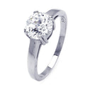 Silver 925 Rhodium Plated CZ Solitaire Ring - STR00790 | Silver Palace Inc.