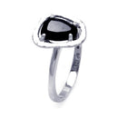 Silver 925 Rhodium Plated Black Center CZ Ring - STR00875 | Silver Palace Inc.
