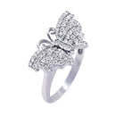 Silver 925 Rhodium Plated Micro Pave CZ Butterfly Ring - ACR00048 | Silver Palace Inc.