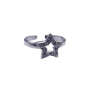Silver 925 Rhodium Plated Clear CZ Star Toe Ring - CZTR11 | Silver Palace Inc.